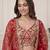 red zari embroidered net lehenga set choli with dupatta