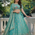 aqua blue fendi silk lehenga choli with dupatta