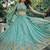 aqua blue fendi silk lehenga choli with dupatta