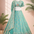 aqua blue fendi silk lehenga choli with dupatta