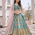 teal green simmer silk lehenga choli with dupatta
