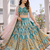 teal green simmer silk lehenga choli with dupatta