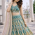 teal green simmer silk lehenga choli with dupatta