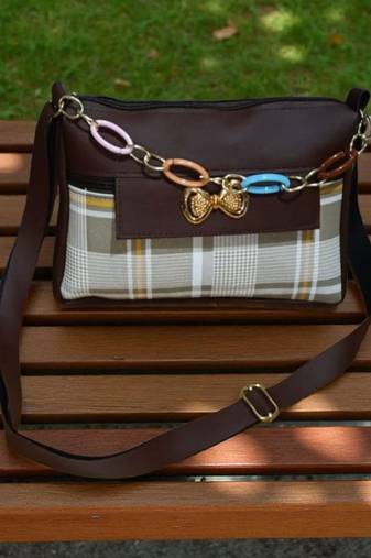 Women Lightweight Fabric Sling Bag Trendy Printed Crossbody Side Purse