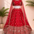 red silk zari and beads lehenga choli with dupatta