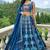 royal blue mirror work fendi silk lehenga choli with dupatta