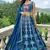 royal blue mirror work fendi silk lehenga choli with dupatta