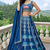 royal blue mirror work fendi silk lehenga choli with dupatta
