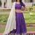 purple zari embroidered crushed festive lehenga set choli with dupatta