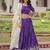 purple zari embroidered crushed festive lehenga set choli with dupatta