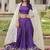 purple zari embroidered crushed festive lehenga set choli with dupatta