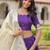purple zari embroidered crushed festive lehenga set choli with dupatta