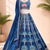 royal blue mirror work fendi silk lehenga choli with dupatta