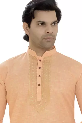 Arruga sylish cotton linen embroidery kurta pyjama