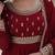 Red faux blooming anarkali gown