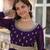 Purple faux blooming anarkali gown