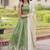 green zari embroidered crushed lehenga set choli with dupatta