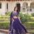 purple sequins vichitra silk lehenga with unstitched blouse & dupatta