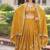 mustard sequins vichitra silk lehenga with unstitched blouse & dupatta