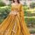 mustard sequins vichitra silk lehenga with unstitched blouse & dupatta