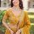 mustard sequins vichitra silk lehenga with unstitched blouse & dupatta