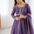 Lavender crunchy silk with embroidered zari dori work anarkali set