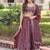 burgundy wine embroidered lehenga choli with dupatta