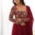  maroon embroidered anarkali kurta with dupatta