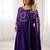  purple embroidered beads work anarkali kurta with dupatta