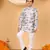 Boys off white & grey rayon zari embroidered botanical print kurta & pyjama set