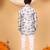 Boys off white & grey rayon zari embroidered botanical print kurta & pyjama set