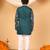Boys teal blue rayon floral vine embroidered sequined kurta & pyjama set