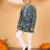 Boys teal blue rayon floral vine embroidered sequined kurta & pyjama set