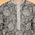 Boys charcoal grey rayon floral vine embroidered sequined kurta & pyjama set