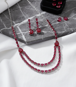 Red american diamonds necklaces