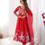 Red Silk Sequin Anarkali with dupatta