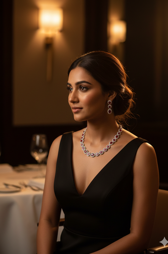 Red american diamonds necklaces