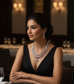 Red american diamonds necklaces