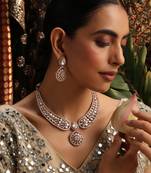 gold plated kundan necklace set