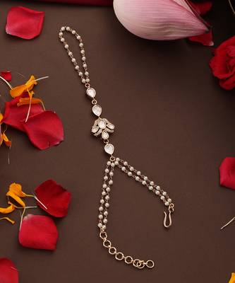 gold plated kundan hathpool 2