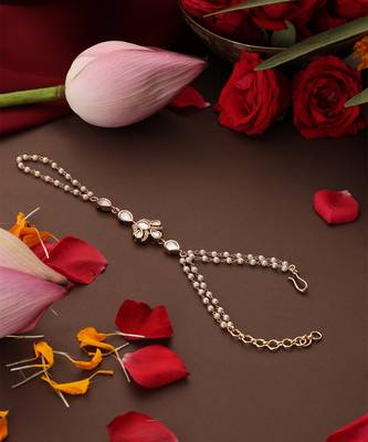 gold plated kundan hathpool 3
