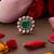 Gold plated kundan green stone ring