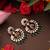 gold plated kundan green stones chandbali earrings