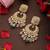 Gold plated kundan pink stones chandbali earrings