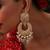 Gold plated kundan pink stones chandbali earrings
