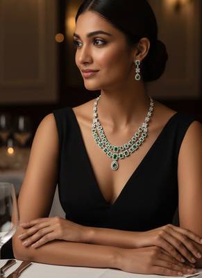 Green american diamonds necklaces 1