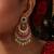 Gold plated kundan multicolor stones chandbali earrings