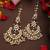 Gold plated kundan chandbali earrings