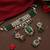 Gold plated kundan green stones choker necklace set