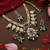 Gold plated kundan green stones necklace set